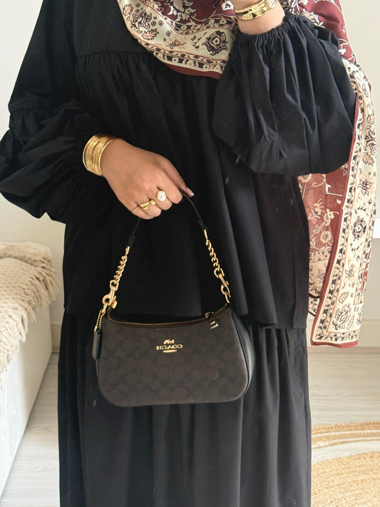 Balloon Sleeve Co-ord Set (Top only)- Black