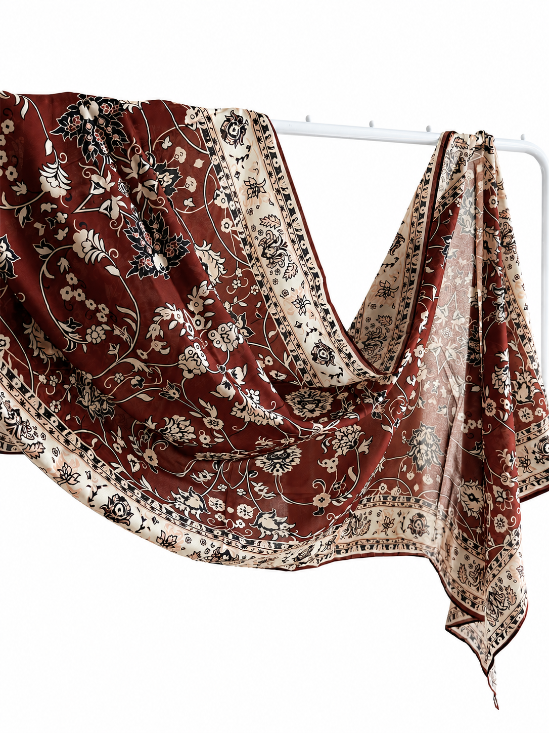 Persian Printed Hijab- Chocolate Brown