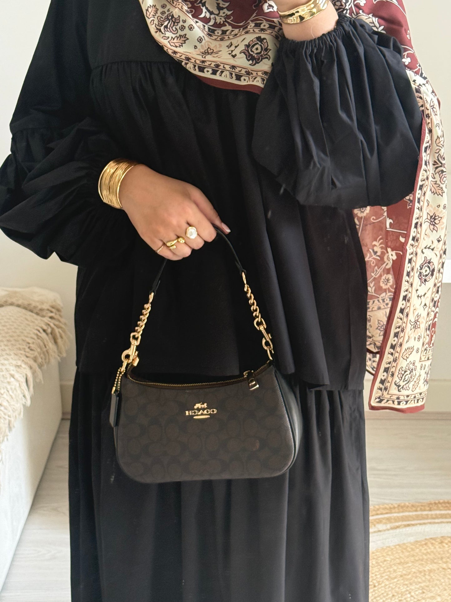 Balloon Sleeve Co-ord Set (Top only)- Black