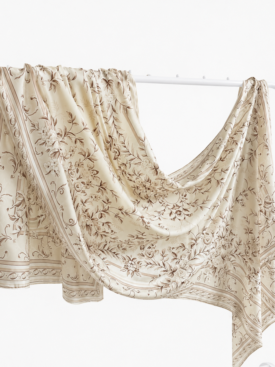 Persian Printed Hijab- Cream
