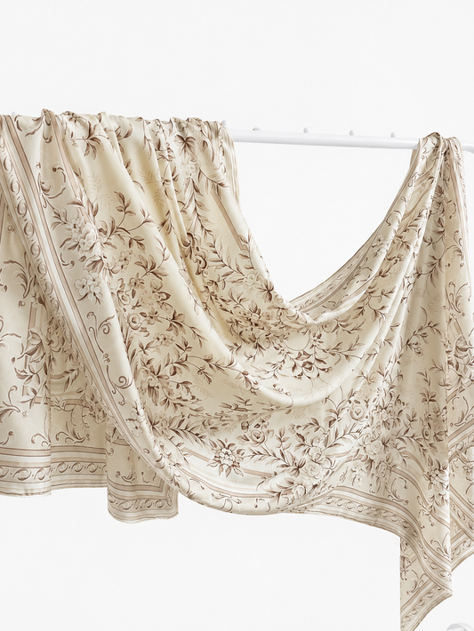 Persian Printed Hijab- Cream